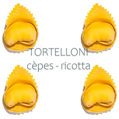 Pâtes fraiches farcies artisanales italiennes aux cèpes et à la ricotta.