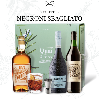 Quai des Oliviers - NEGRONI SBAGLIATO coffret cadeau - Cocktail italien