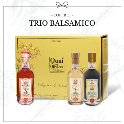 Quai des Oliviers - coffret cadeau vinaigre balsamiques TRIO BALSAMICO