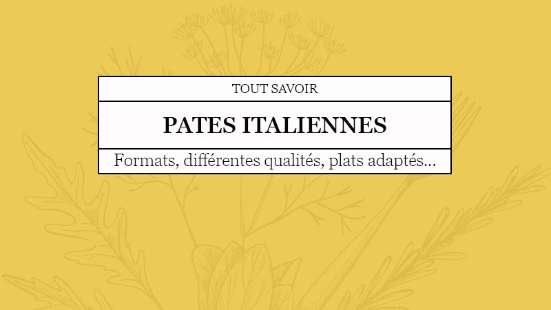 Pâtes italiennes : les différentes qualités, les différents formats et leurs usages en cuisine.